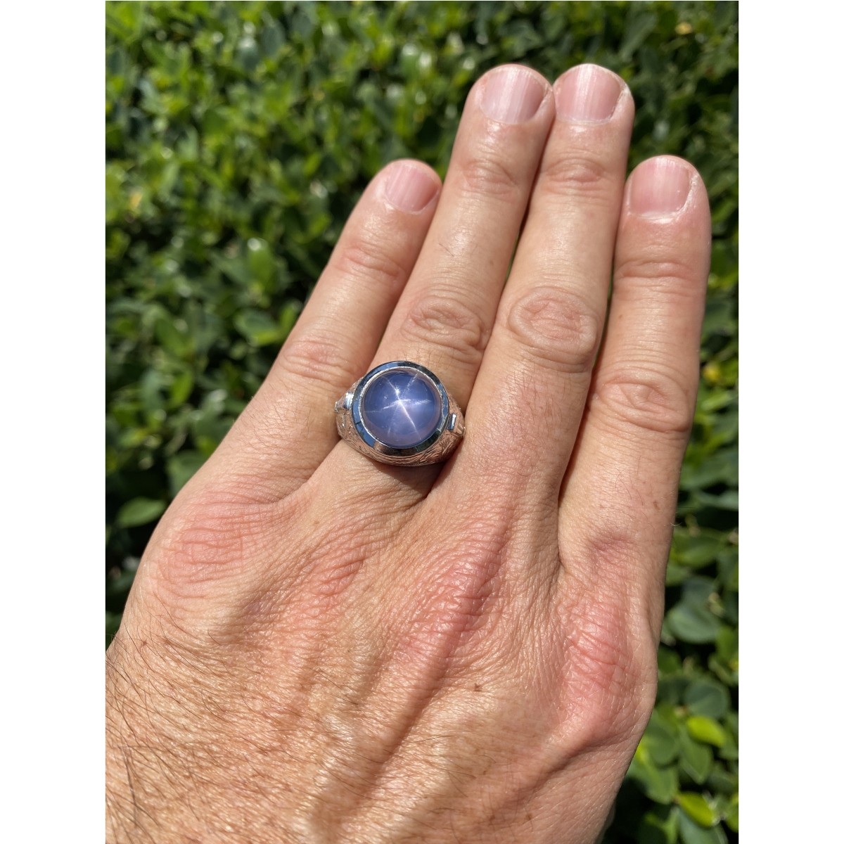 Star Sapphire, Diamond and 18K Ring