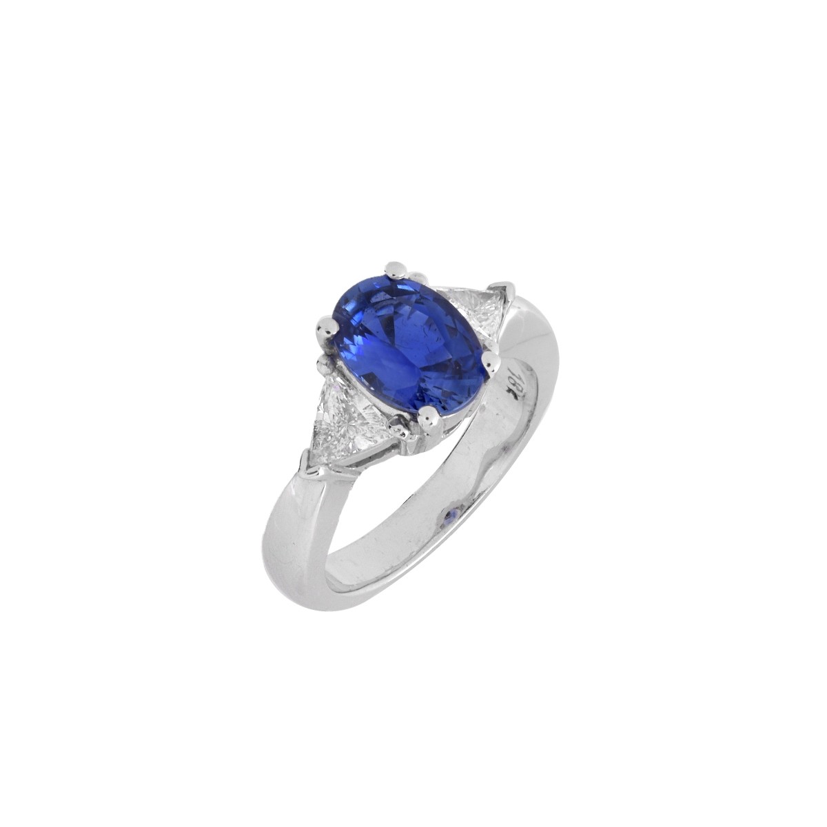 Sapphire, Diamond and 18K Ring