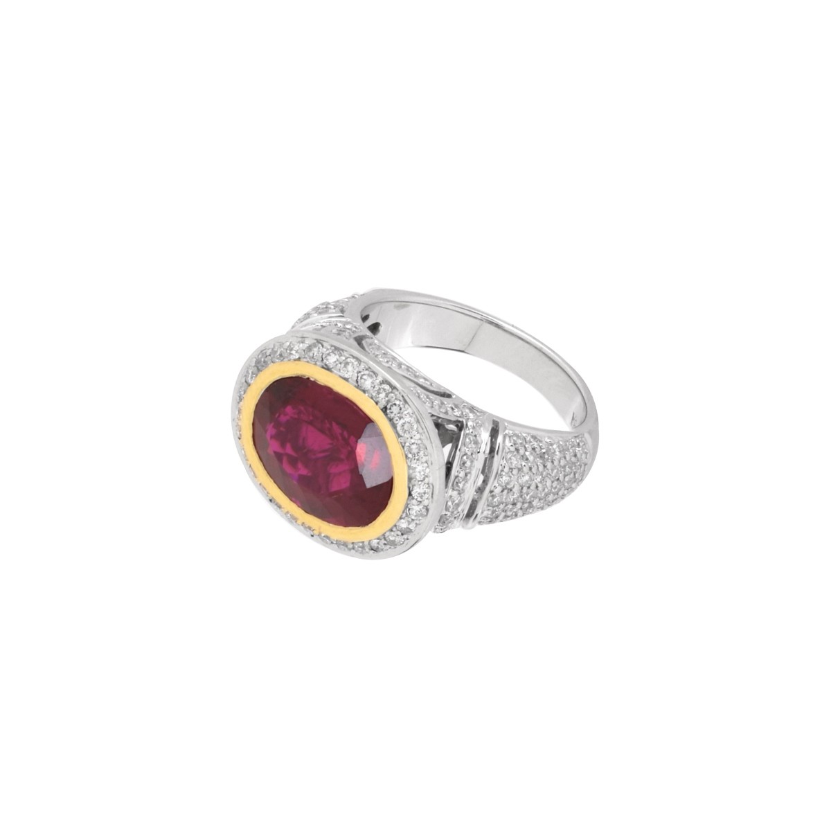 Tourmaline, Diamond and 18K Ring