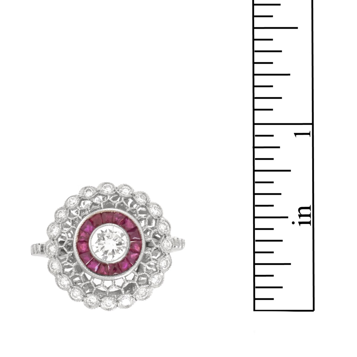 Diamond, Ruby and Platinum Ring