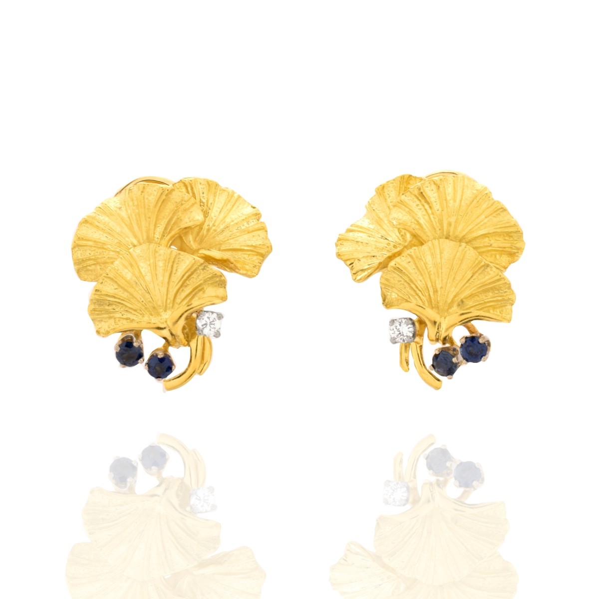 Sapphire, Diamond and 18K Earrings