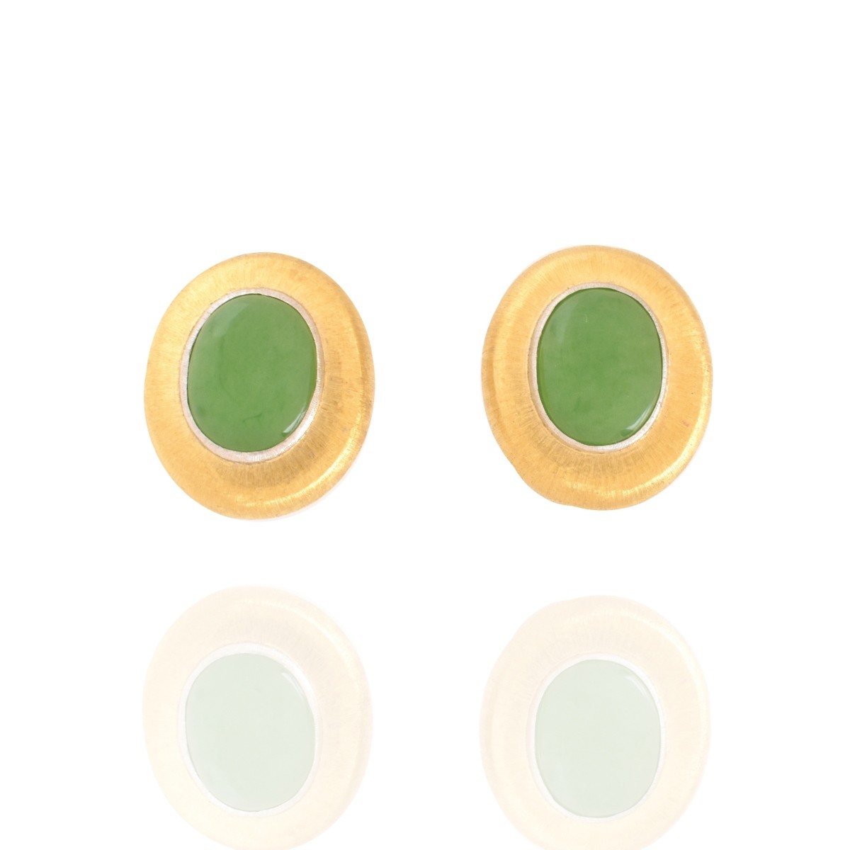 Buccellati Jade and 18K Earrings