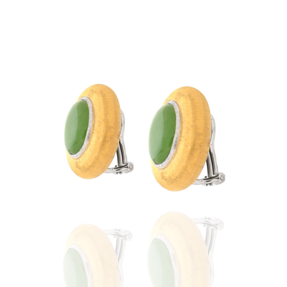 Buccellati Jade and 18K Earrings