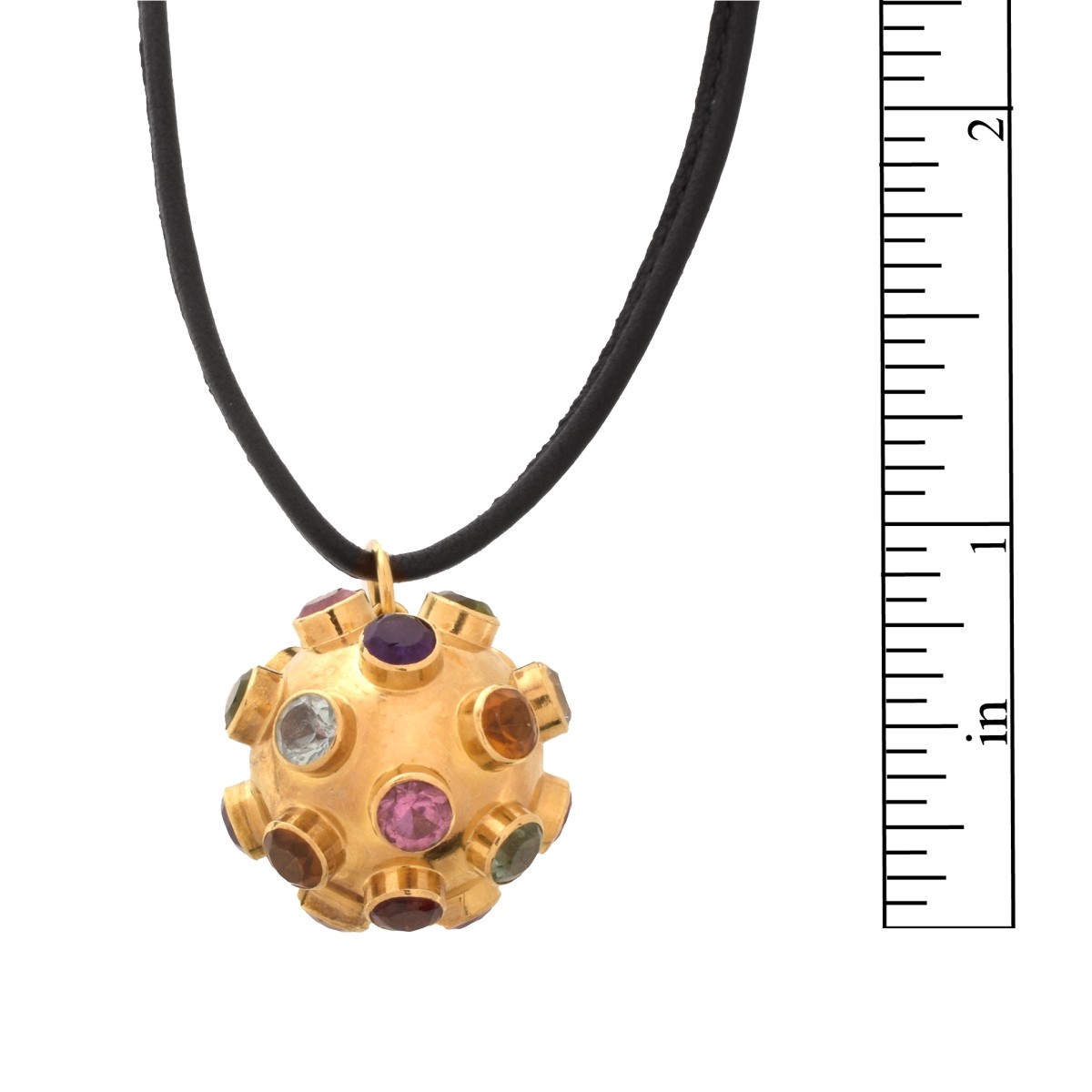 Gemstone and 18K Ball Pendant