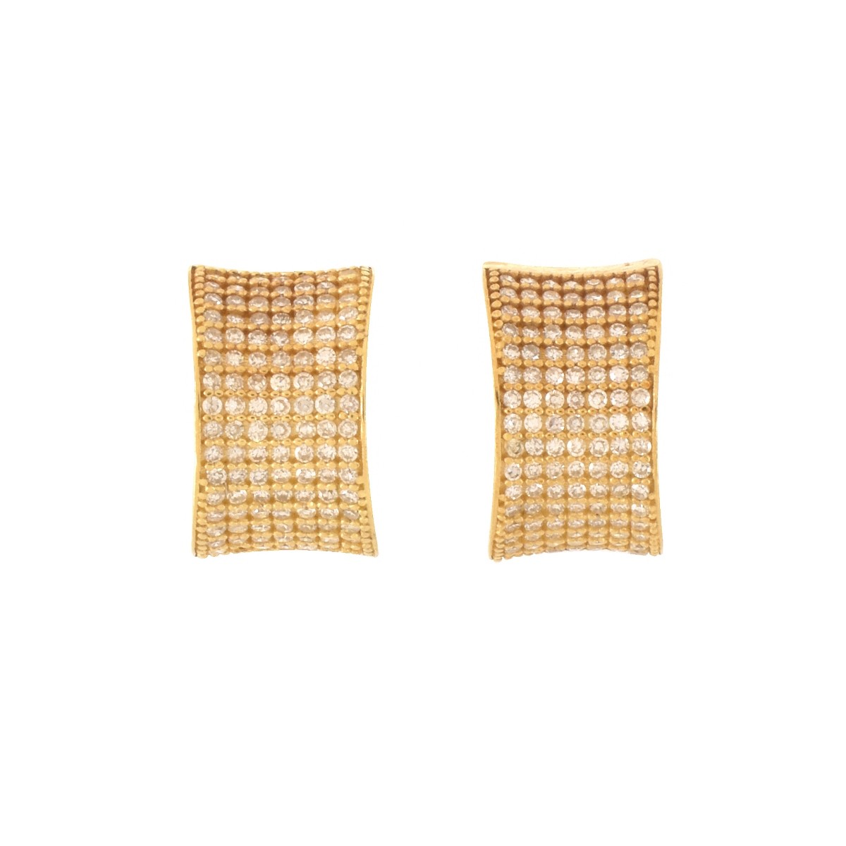 Diamond and 18K Huggie Earrings