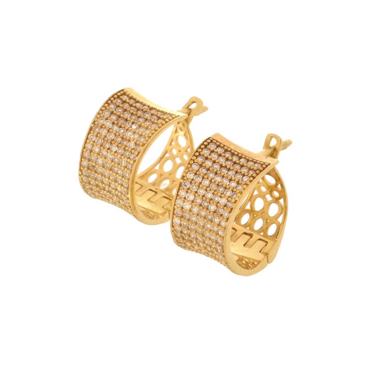 Diamond and 18K Huggie Earrings