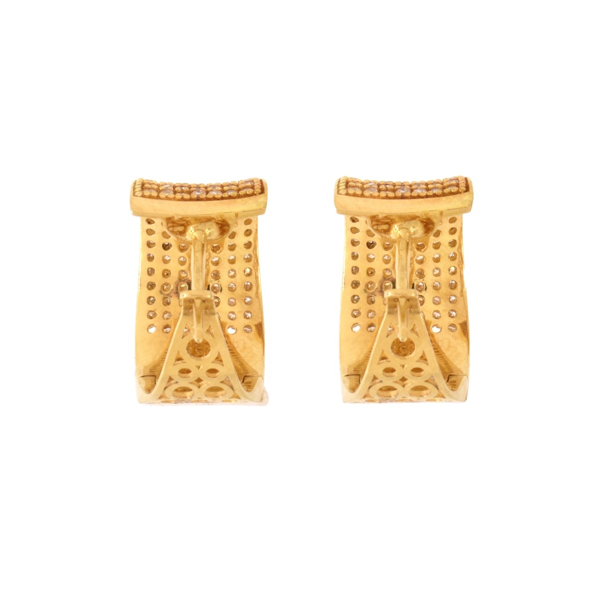 Diamond and 18K Huggie Earrings