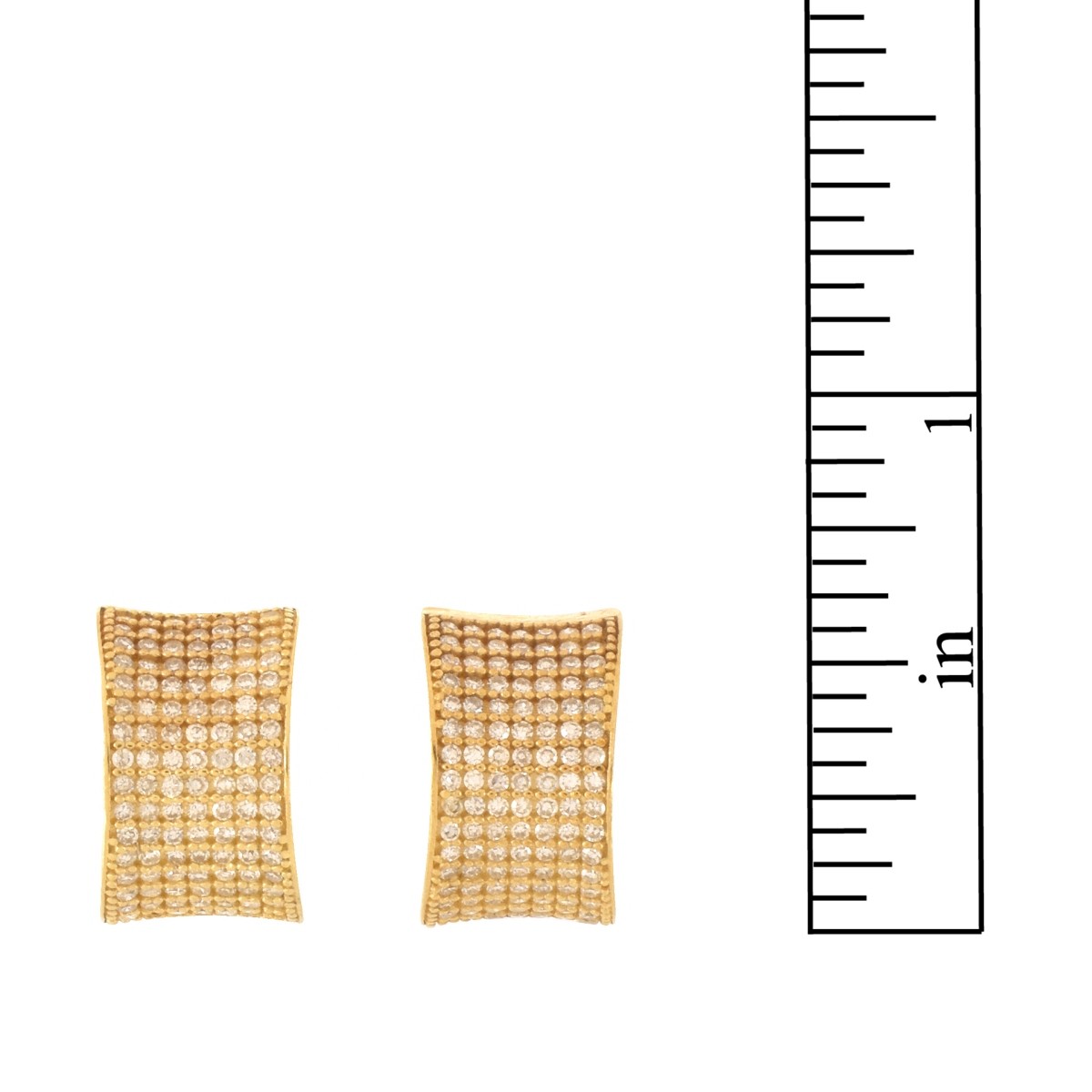 Diamond and 18K Huggie Earrings