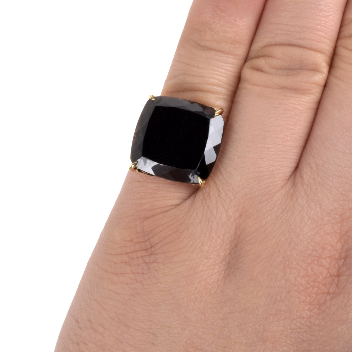 Onyx, Diamond and 18K Ring