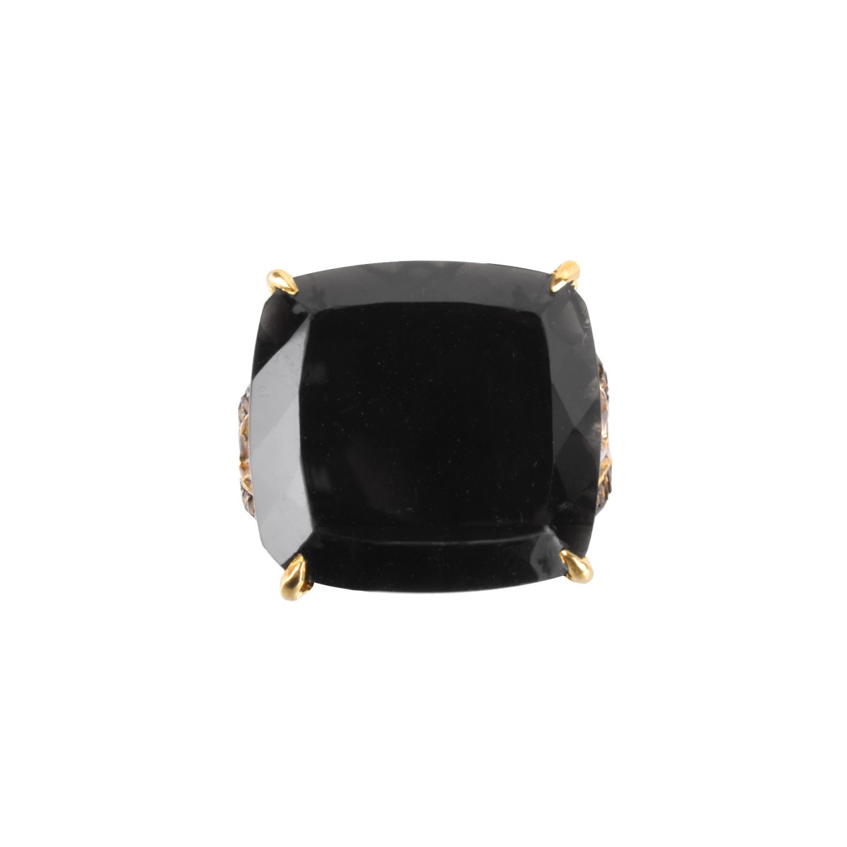 Onyx, Diamond and 18K Ring