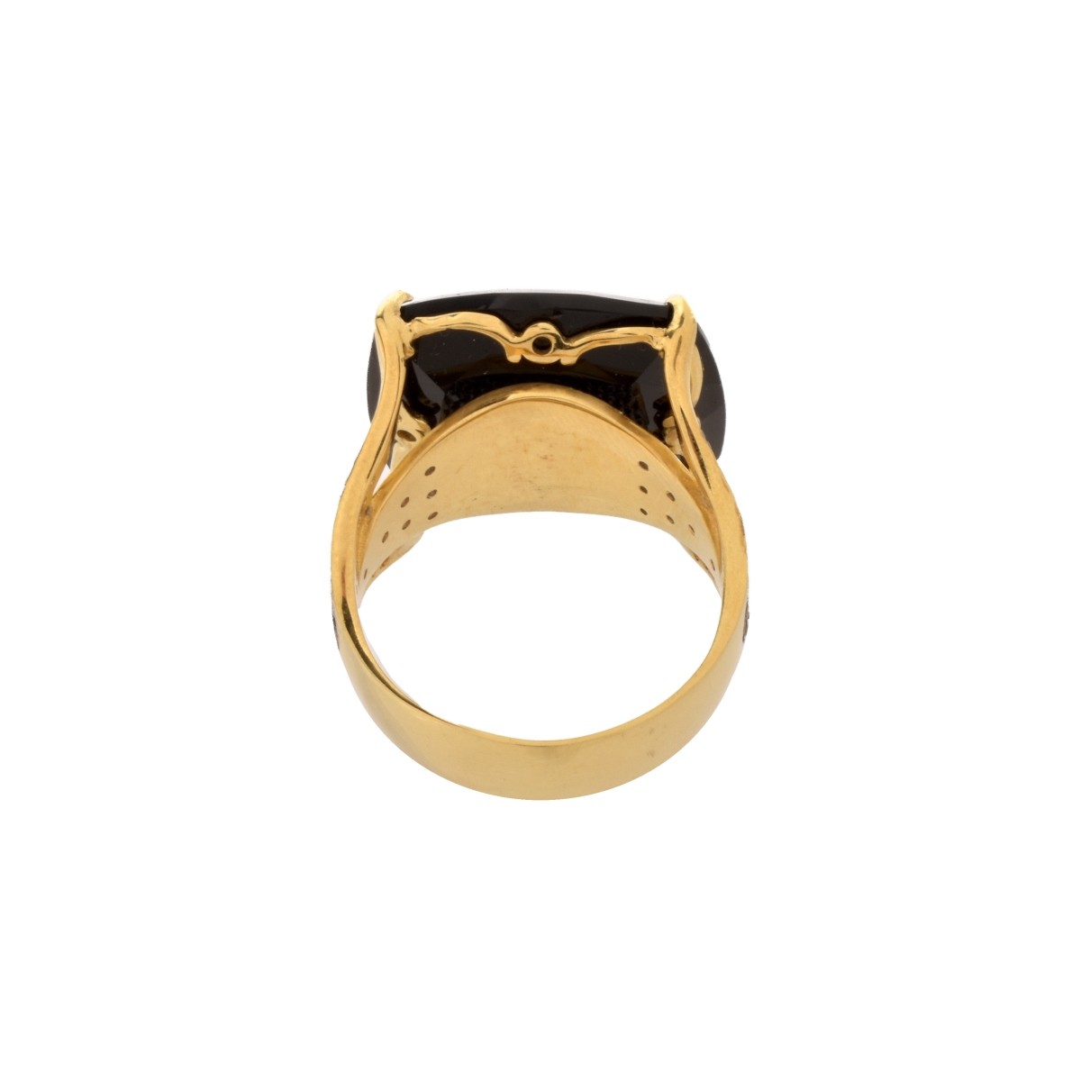 Onyx, Diamond and 18K Ring