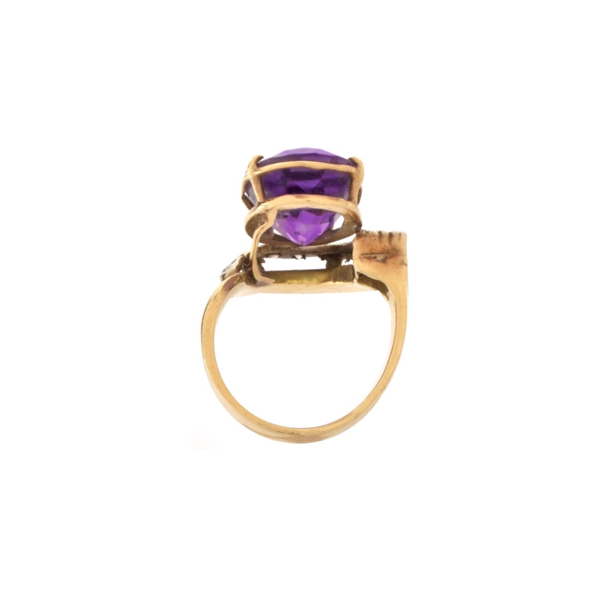 Amethyst, Diamond and 14K Ring