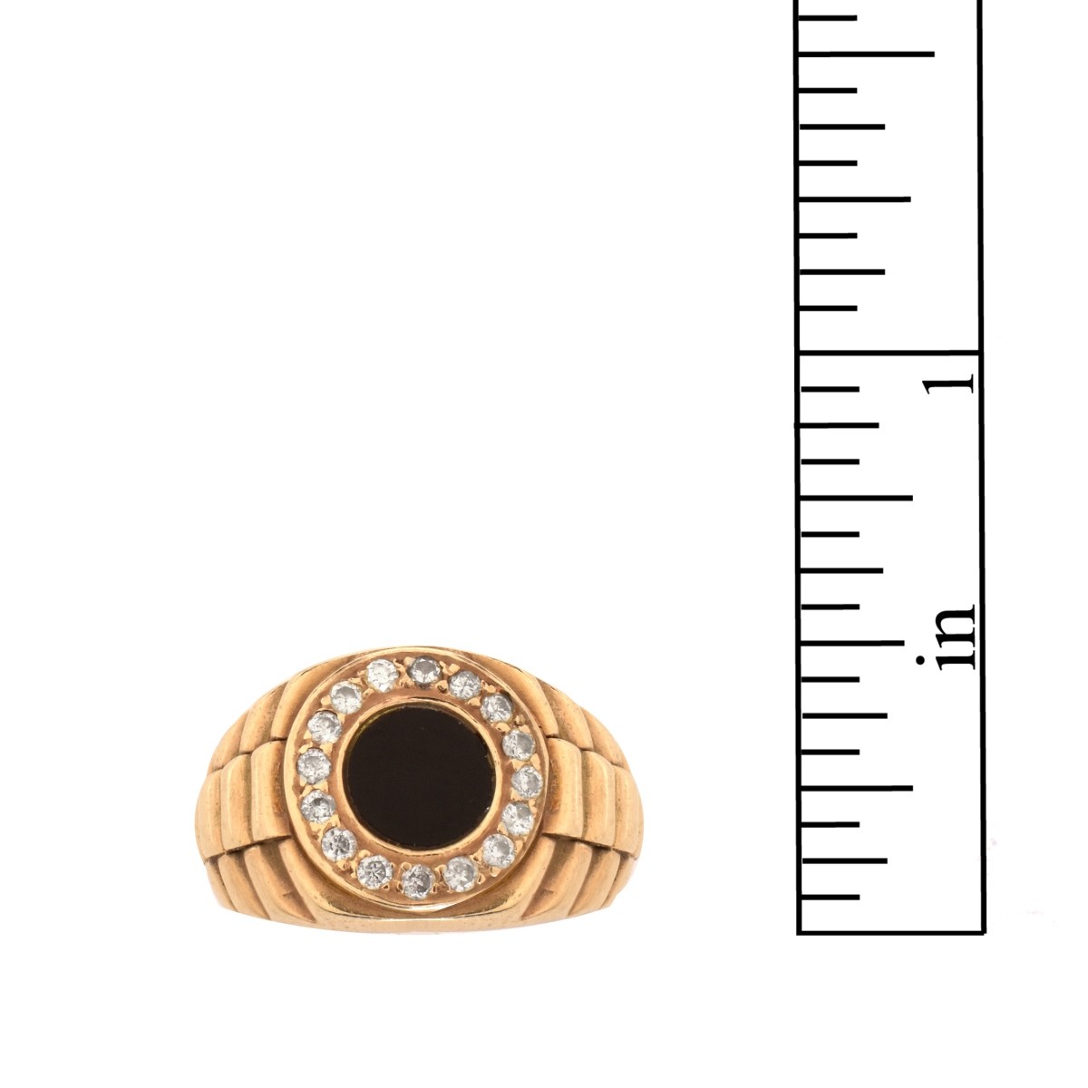 Onyx, Diamond and 14K Ring