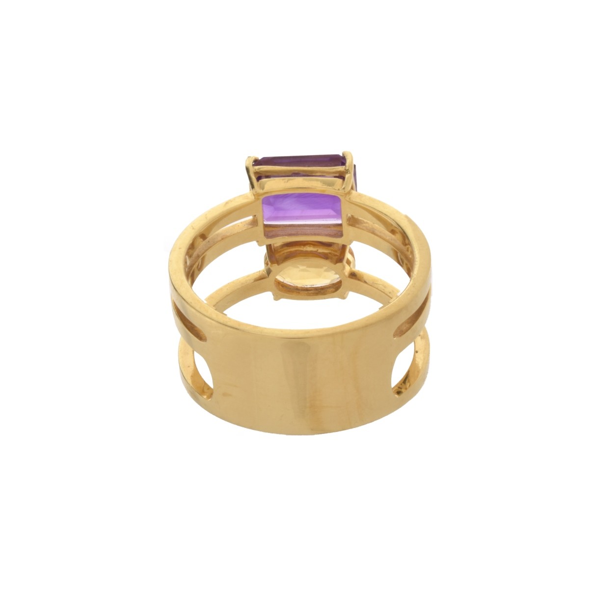 Amethyst, Citrine and 18K Ring