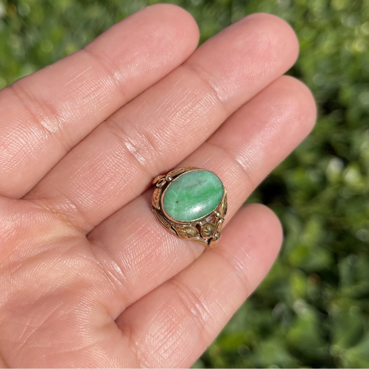 Jade and 14K Ring