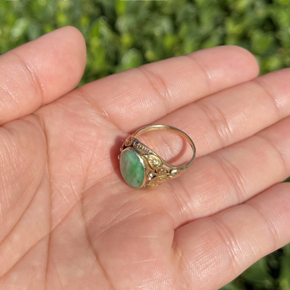 Jade and 14K Ring