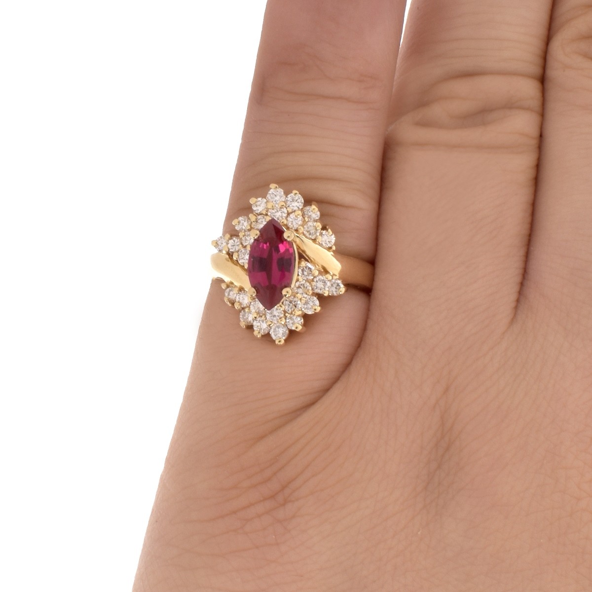 Ruby, Diamond and 14K Ring