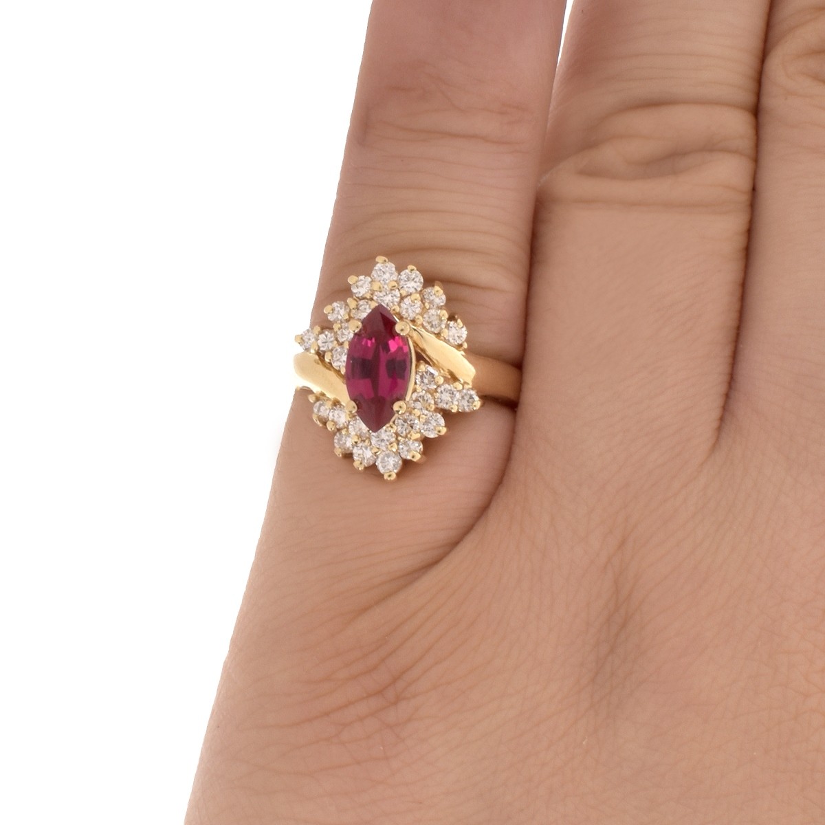 Ruby, Diamond and 14K Ring