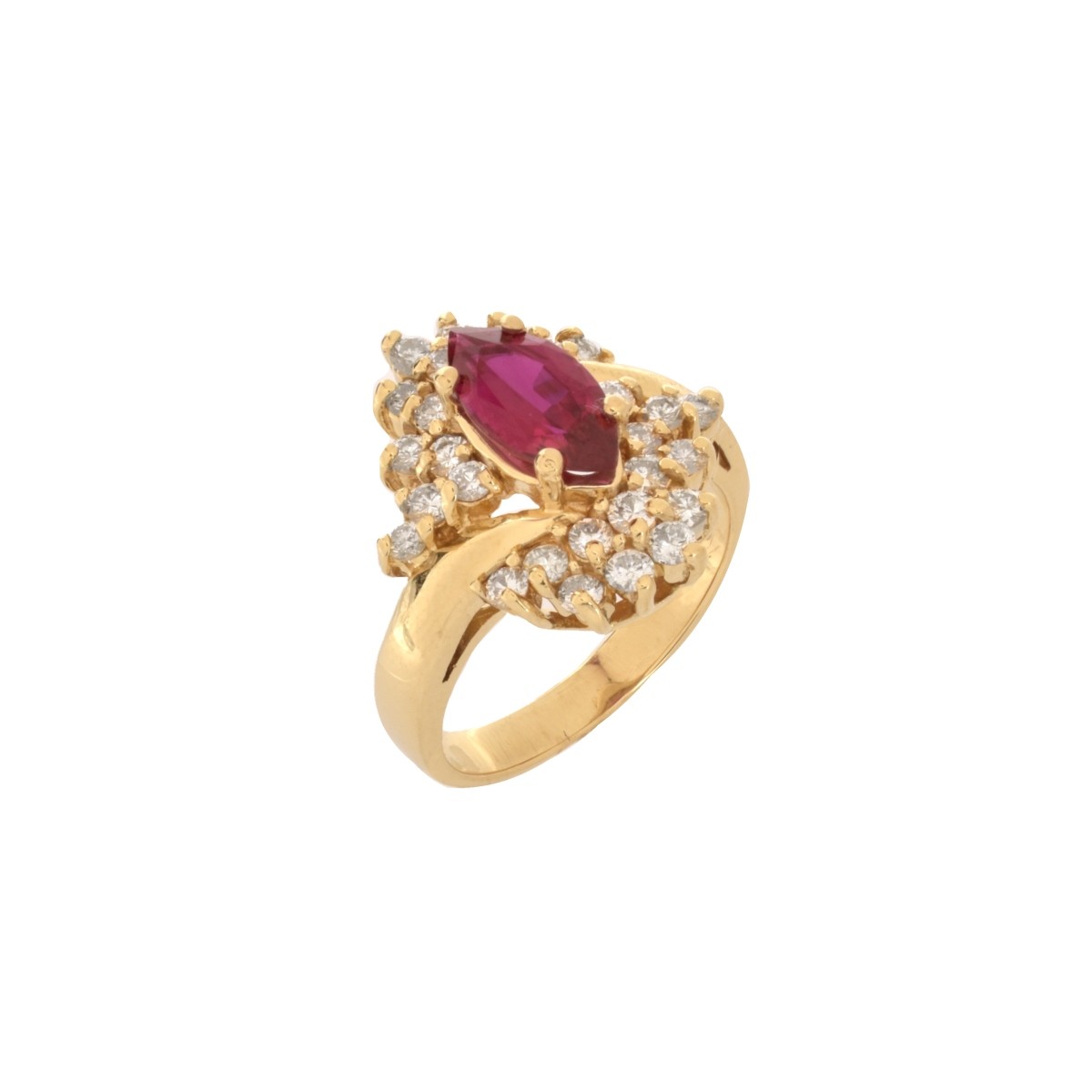 Ruby, Diamond and 14K Ring