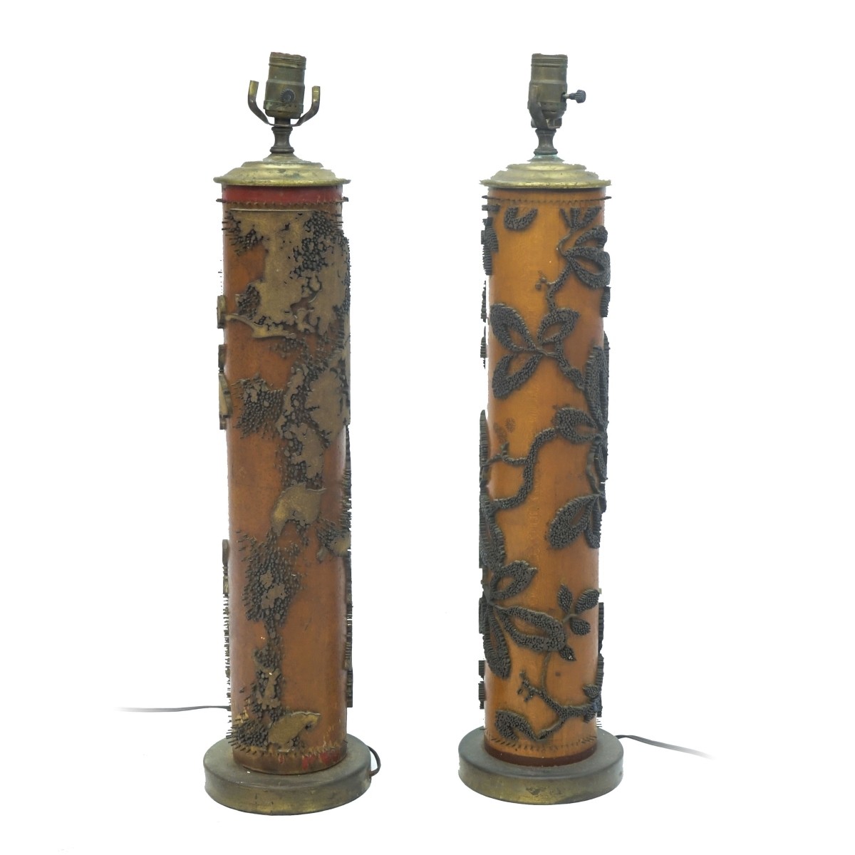 Pair of Printing Rollers as Lamps