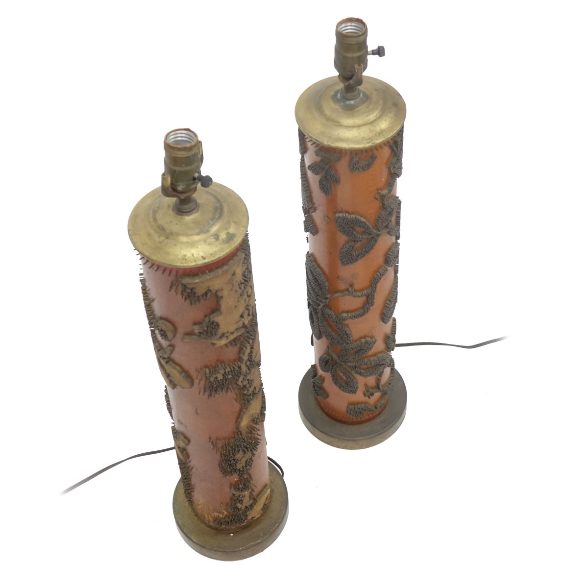 Pair of Printing Rollers as Lamps