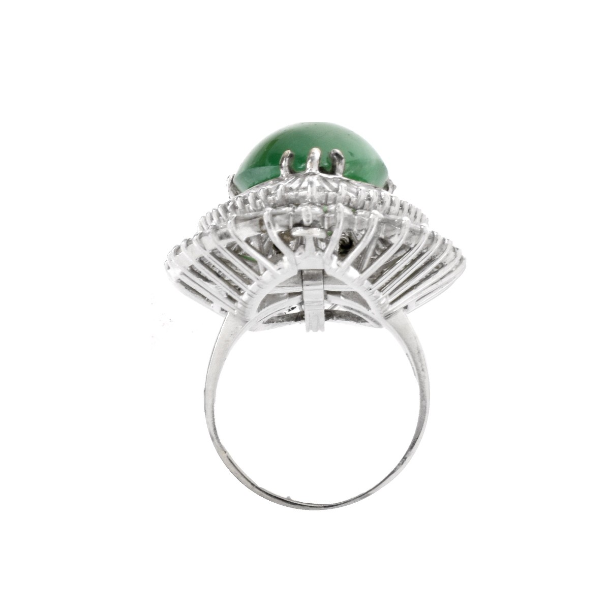 Emerald, Diamond and Platinum Ring