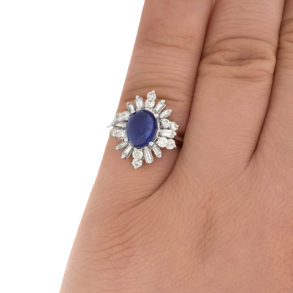 Sapphire, Diamond and 14K Ring