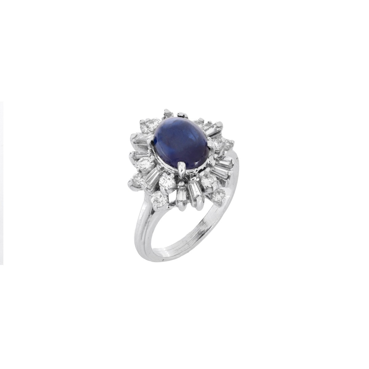 Sapphire, Diamond and 14K Ring