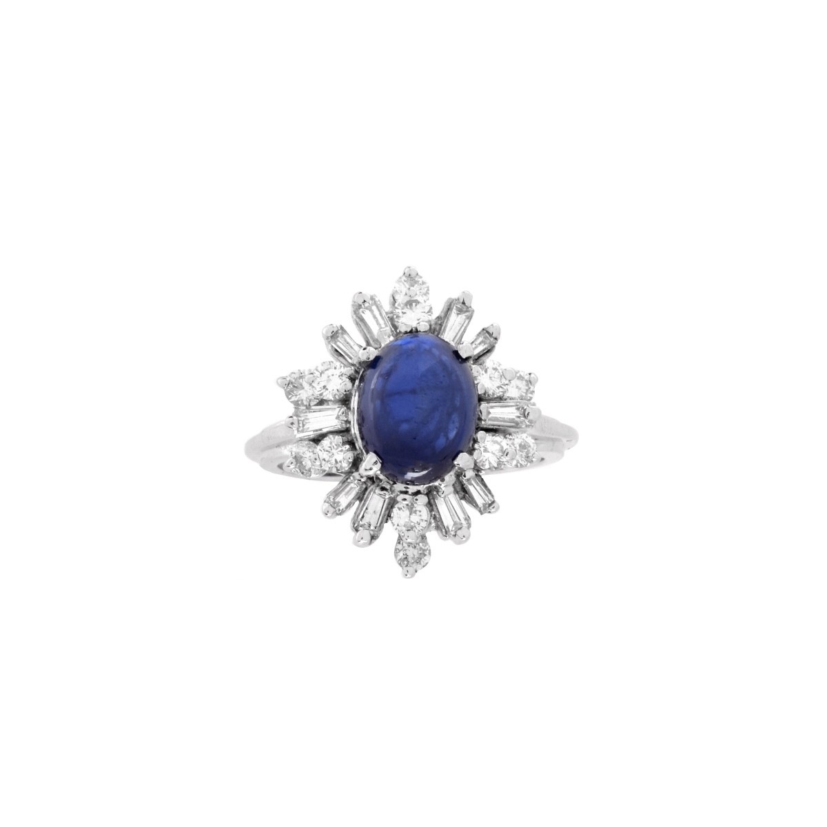 Sapphire, Diamond and 14K Ring