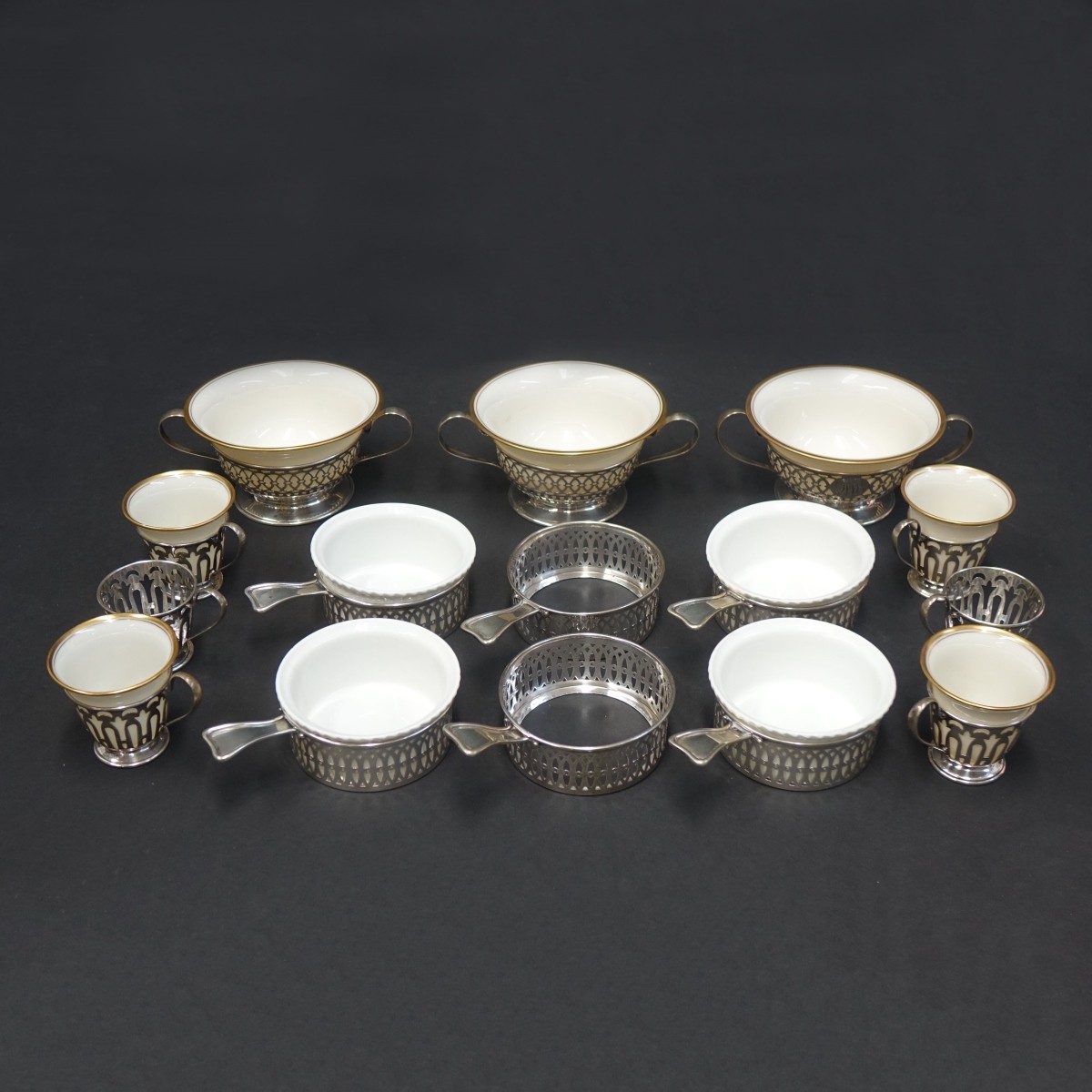 Tableware with Sterling Inserts