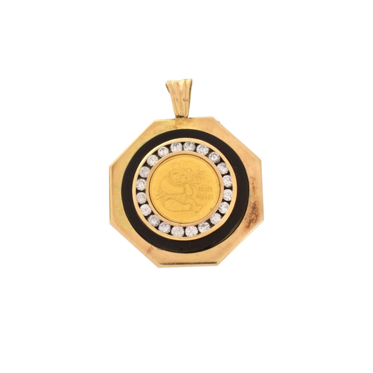 Diamond, Gold Coin and 14K Pendant