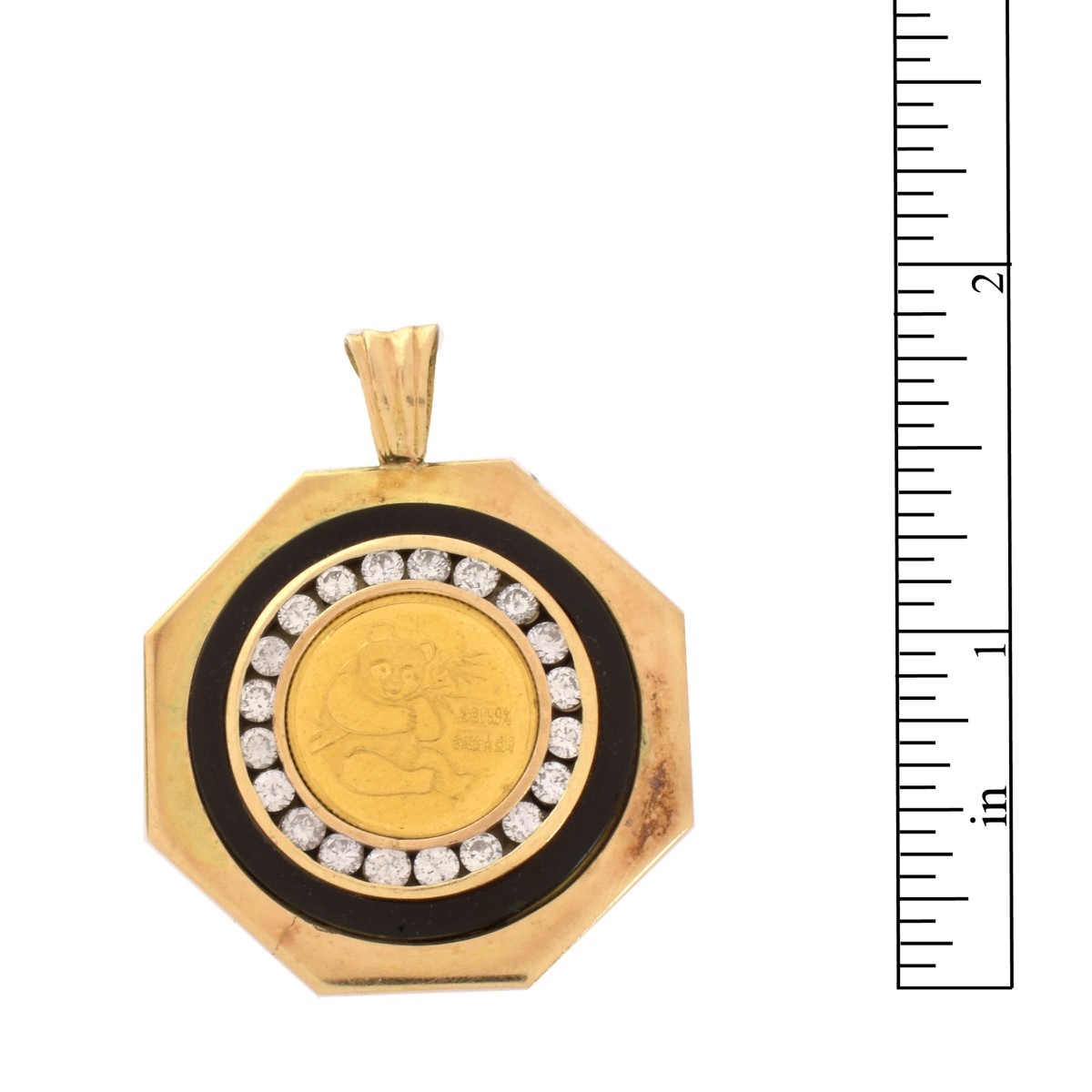 Diamond, Gold Coin and 14K Pendant