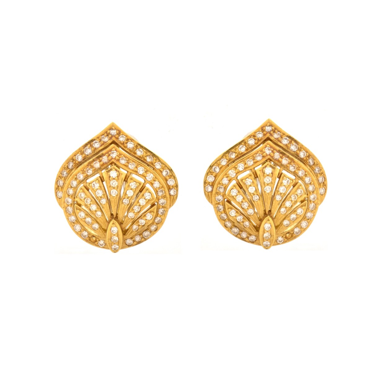 Diamond and 18K Earrings