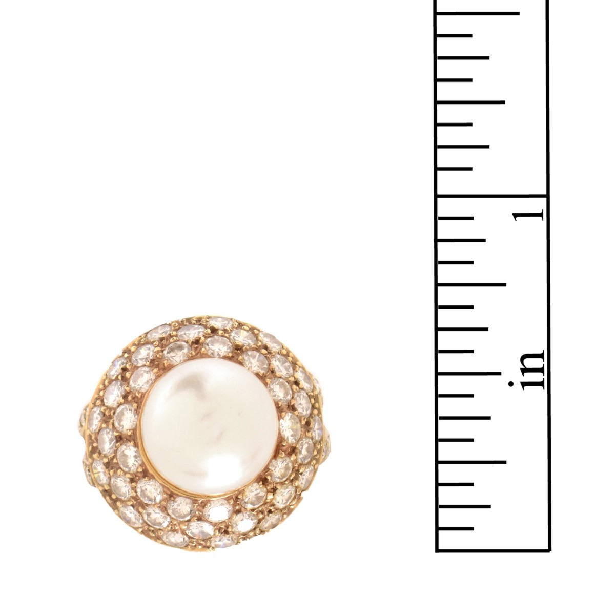 Pearl, Diamond and 14K Ring