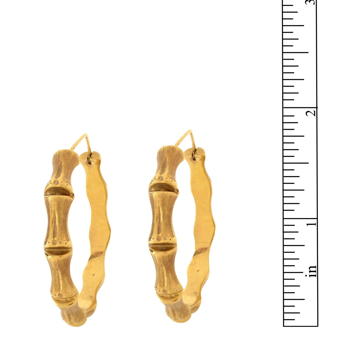 18K Bamboo Hoop Earrings