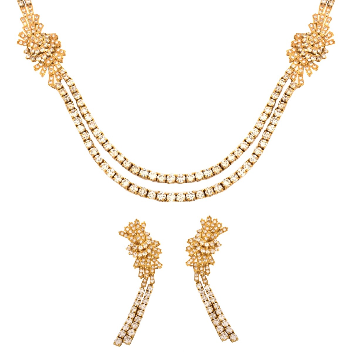 Diamond and 14K Necklace and Earrings