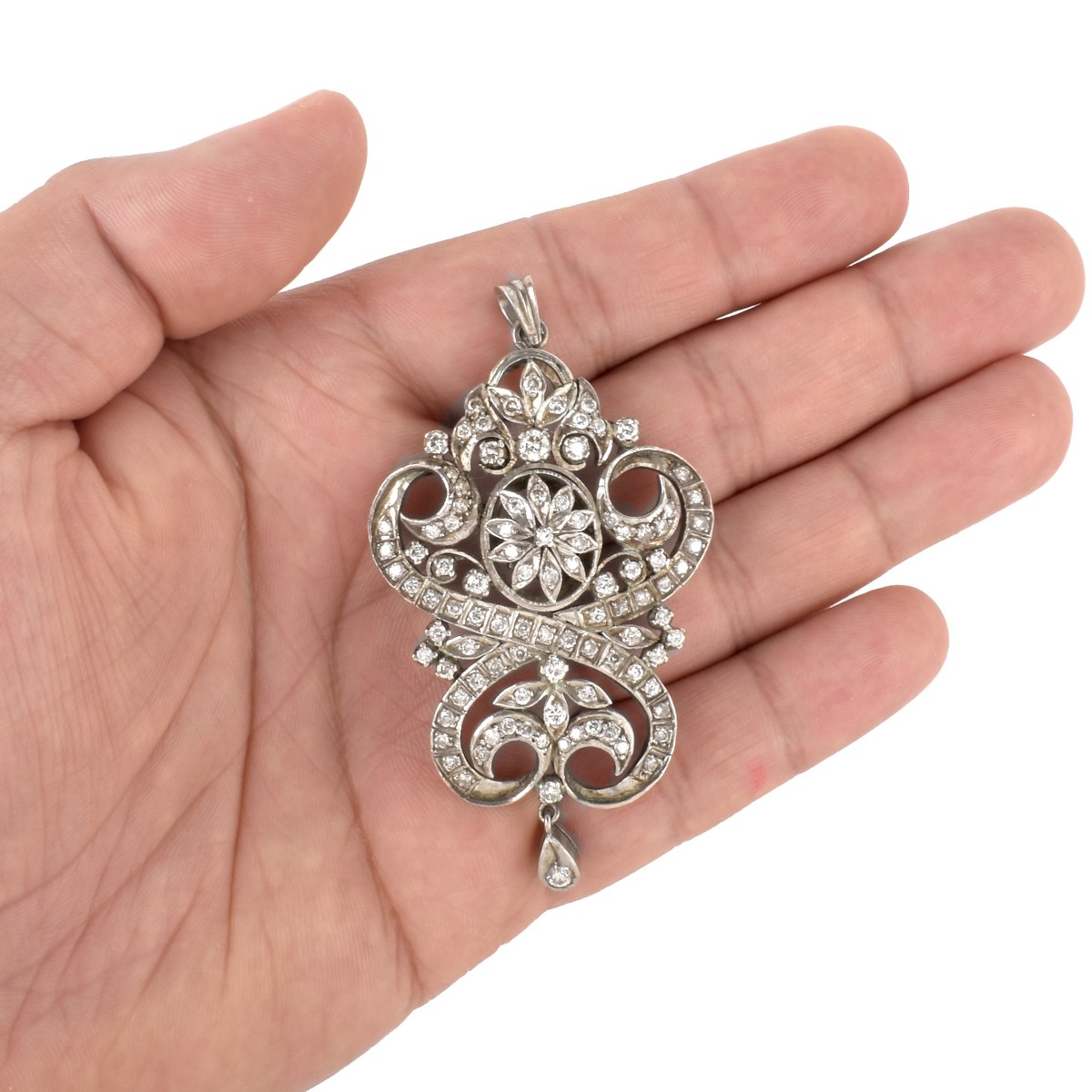 Diamond and Silver Pendant