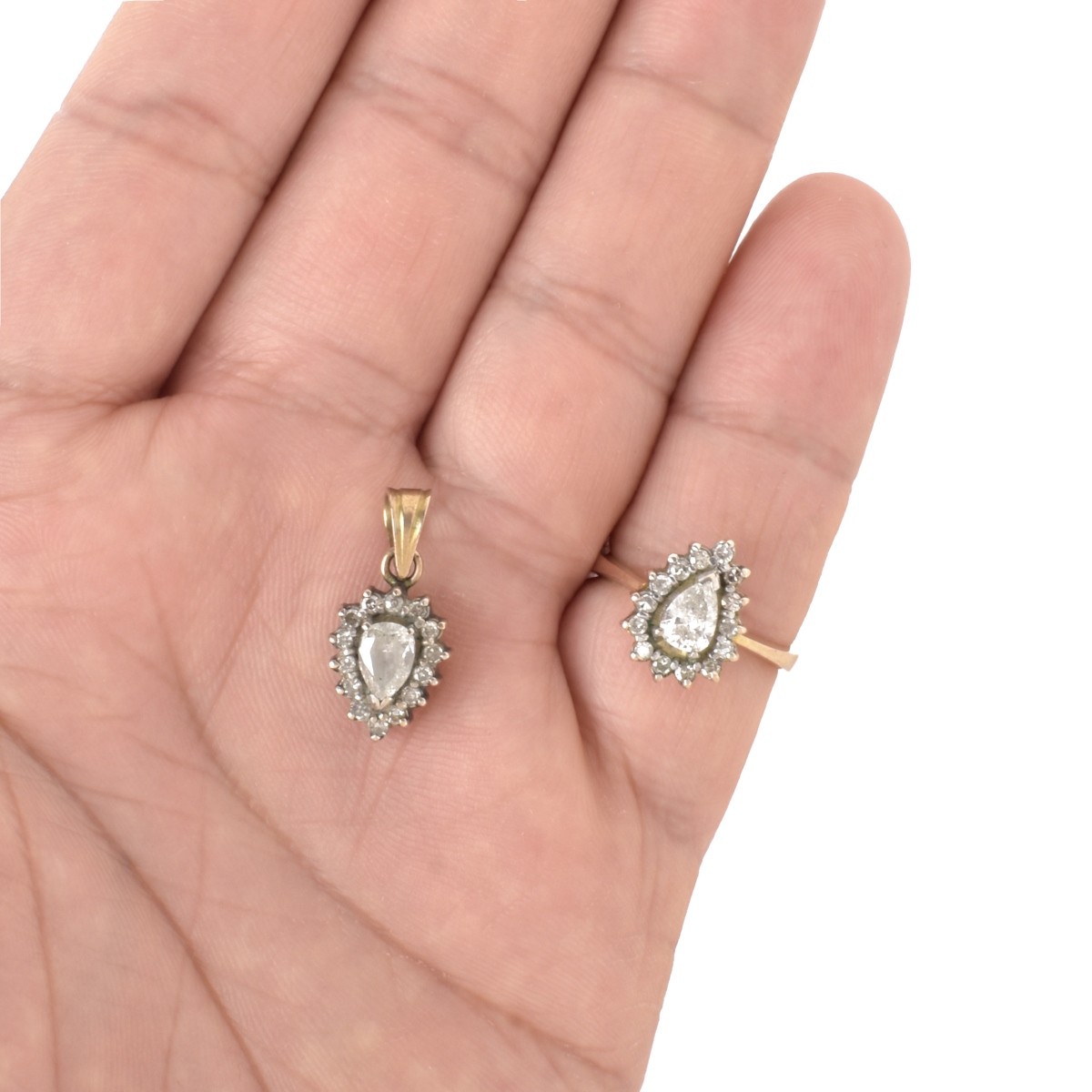 Diamond and 14K Ring and Pendant