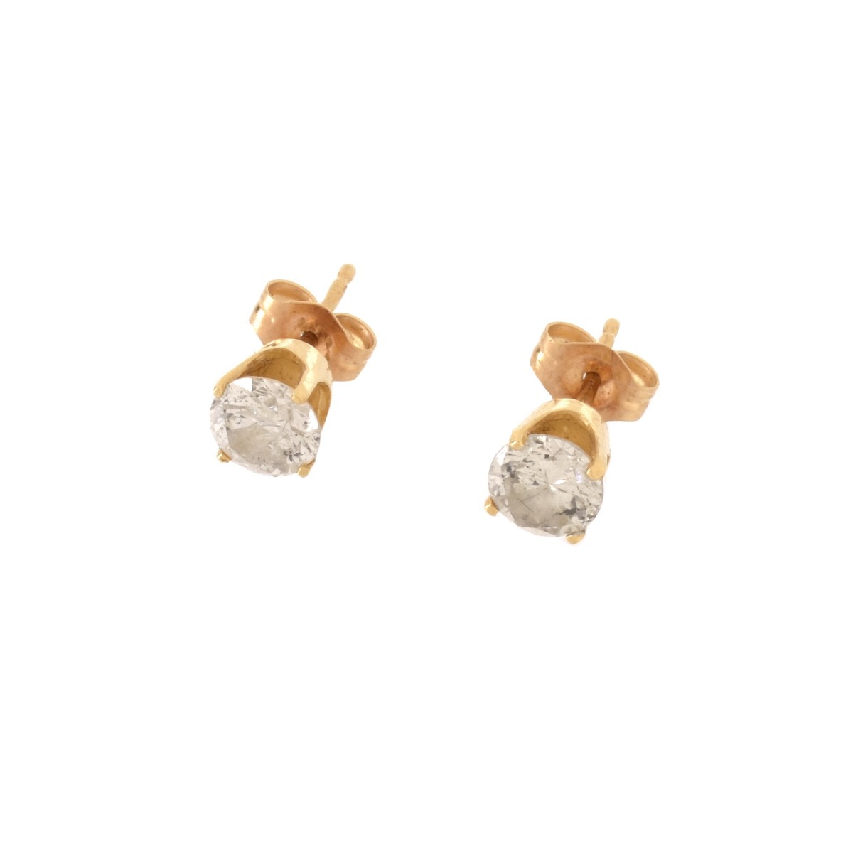 Diamond and 14K Ear Studs