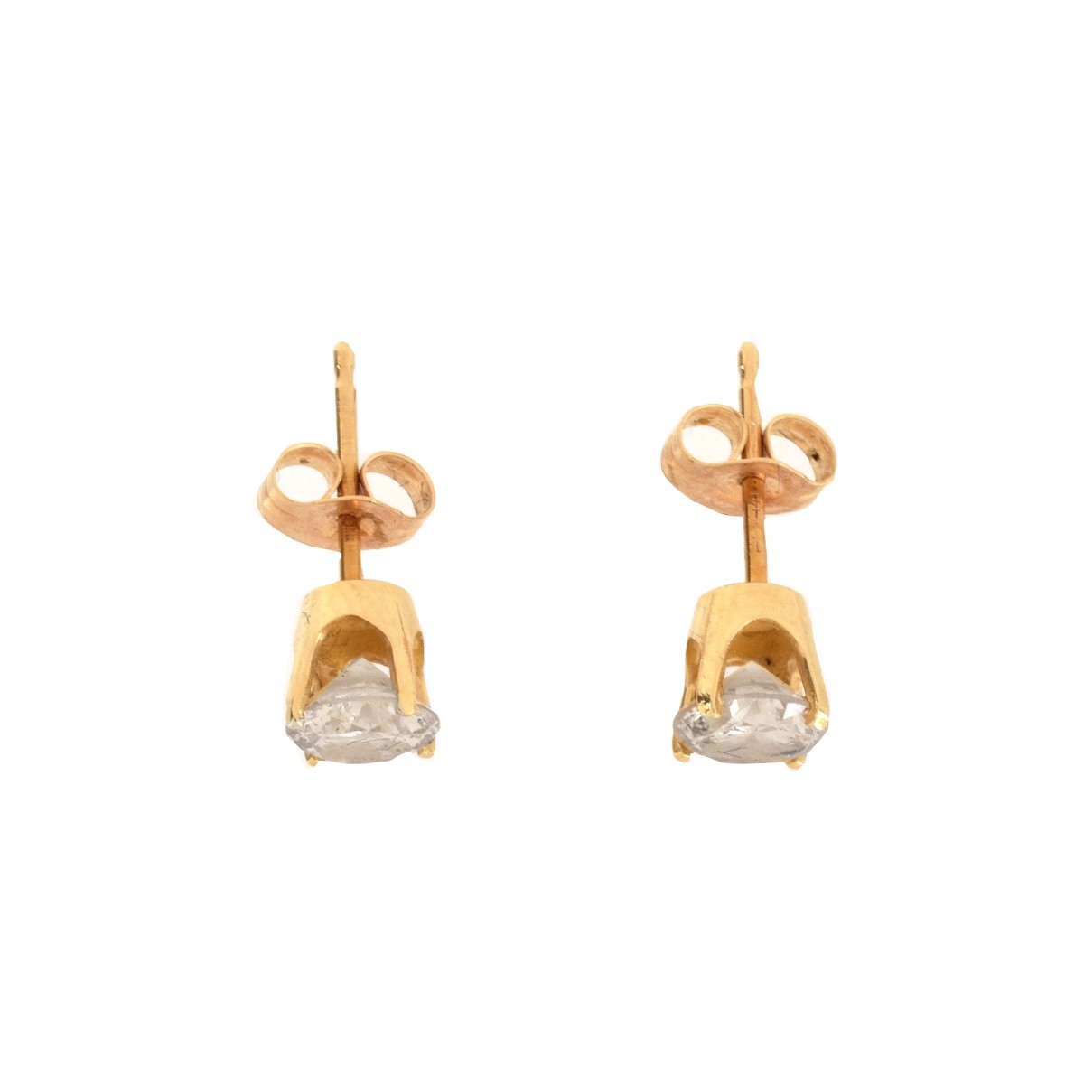 Diamond and 14K Ear Studs