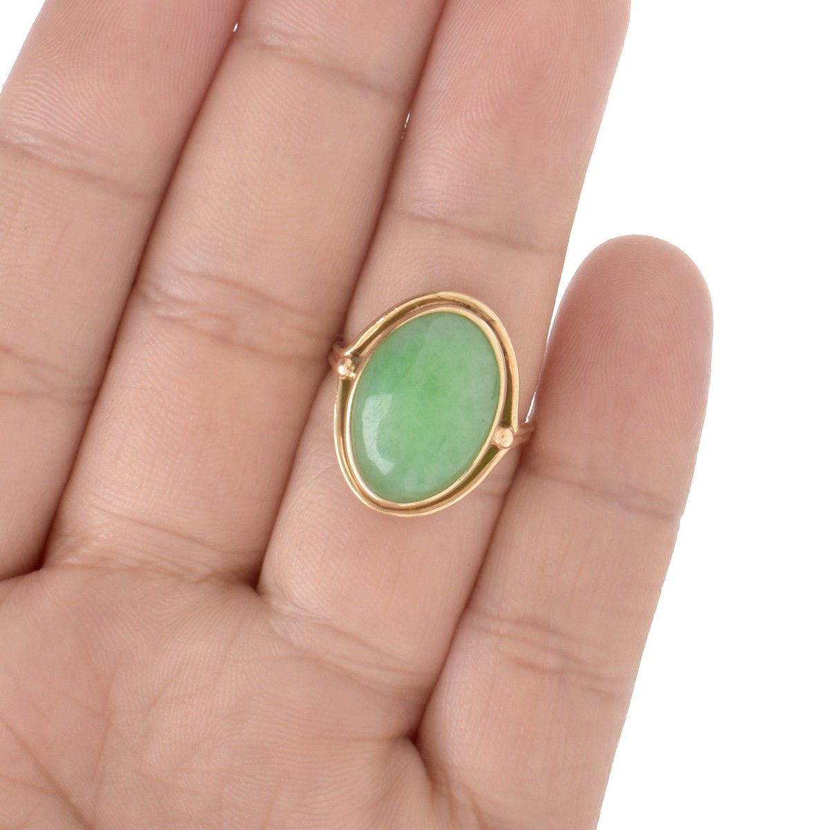 Jade and 14K Ring