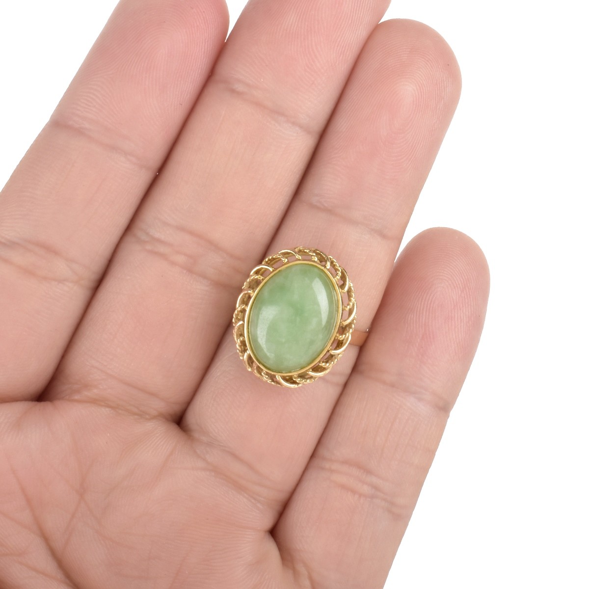 Jade and 14K Ring