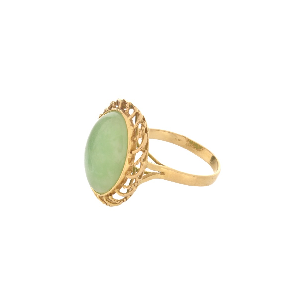 Jade and 14K Ring