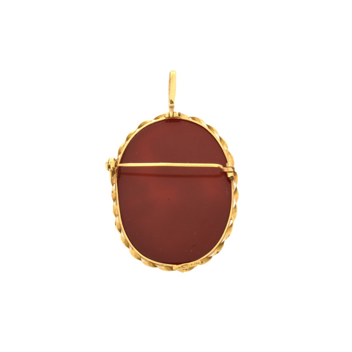 Carnelian and 14K Cameo