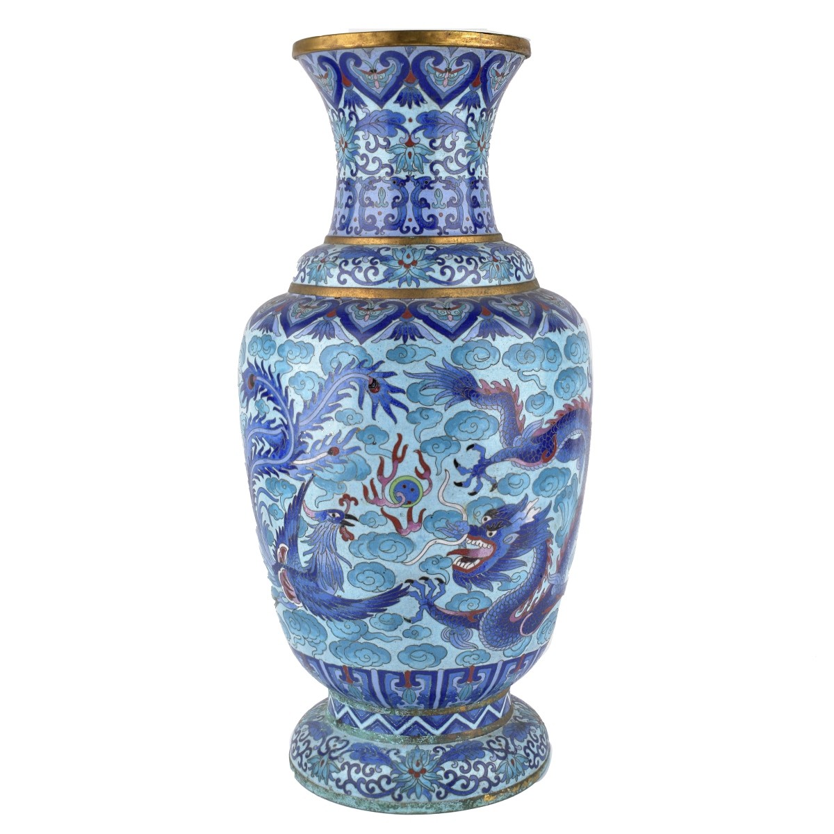 Chinese Cloissone Enamel Vase