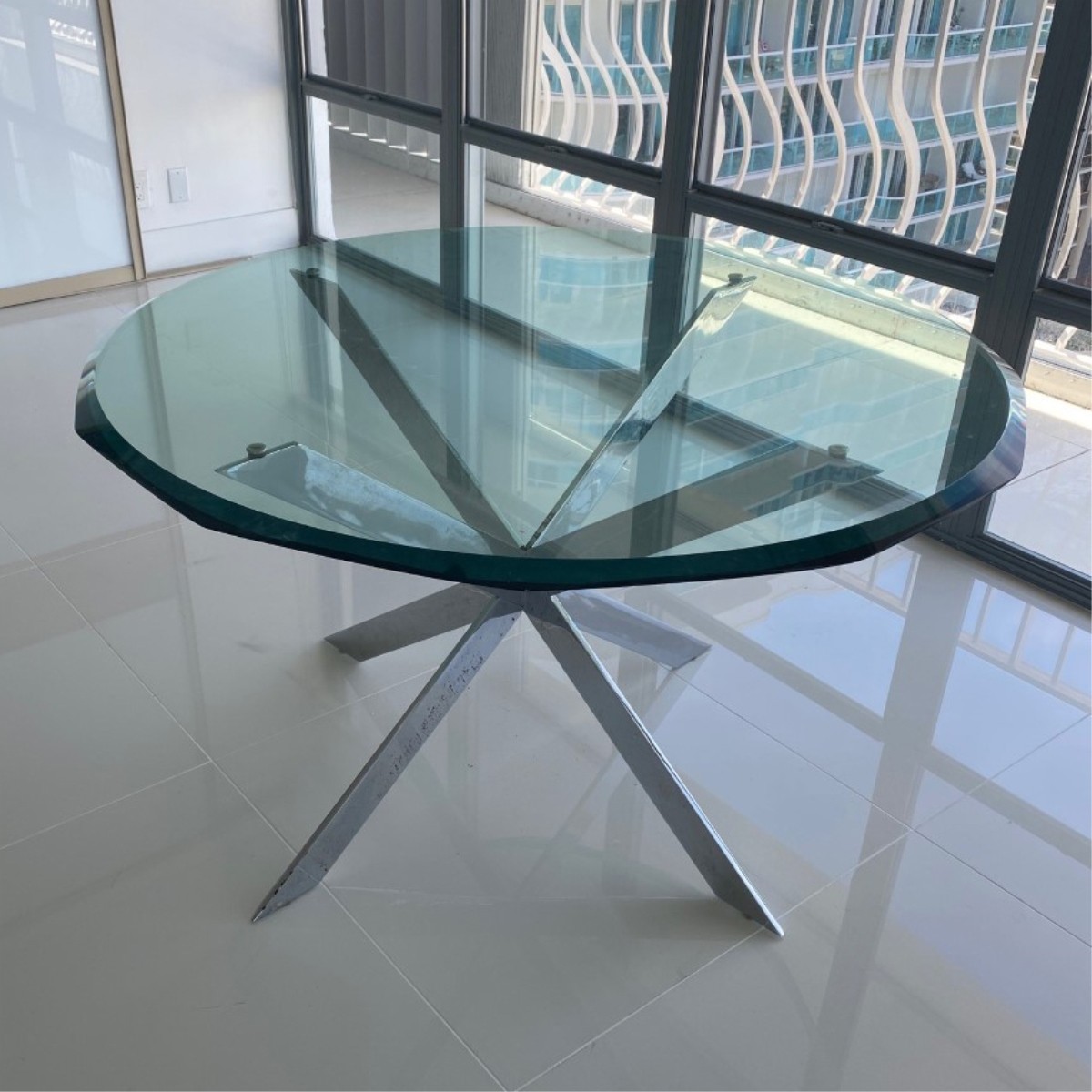 Mid Century Modern Couture Style Chrome Table
