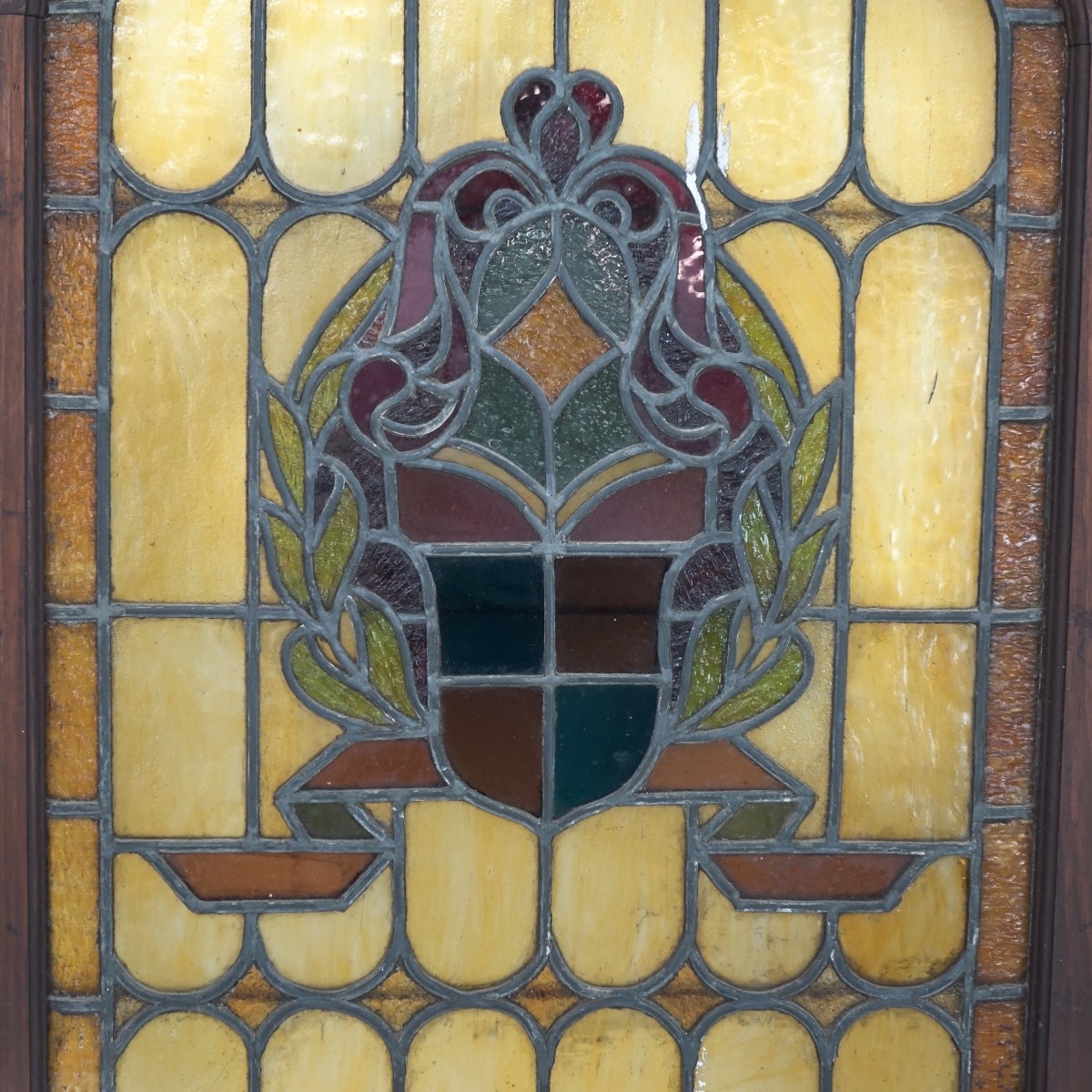 Pair of Antique Leaded Glass Panels