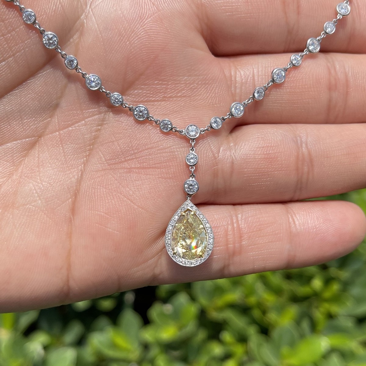 GIA Fancy Yellow Diamond Necklace