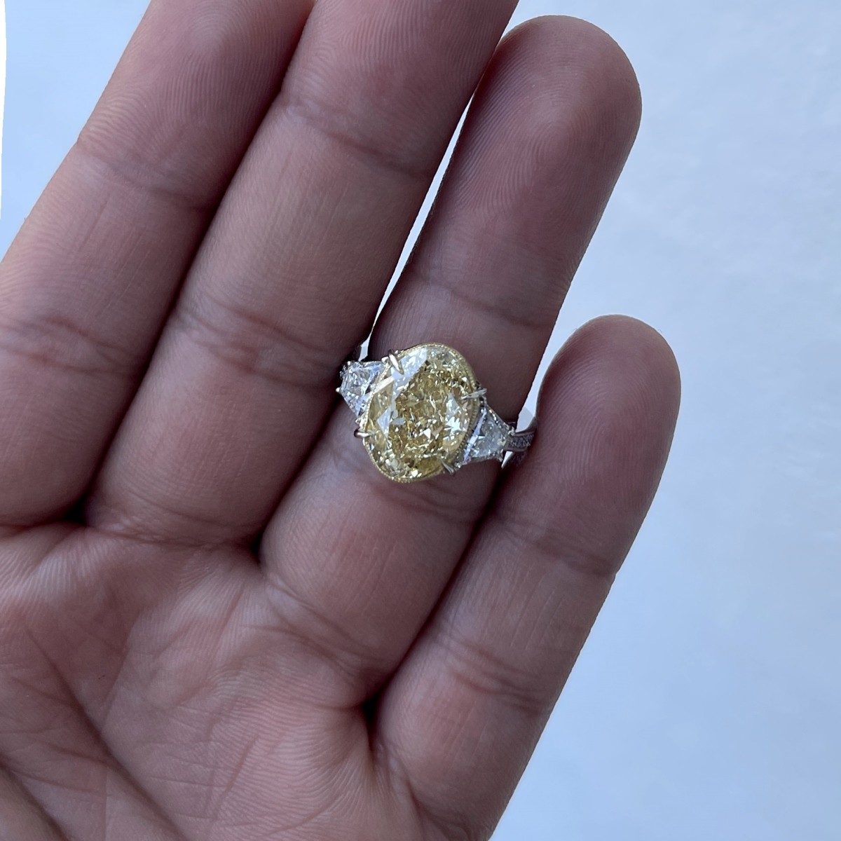 EGL 7.01 Fancy Yellow Diamond Ring