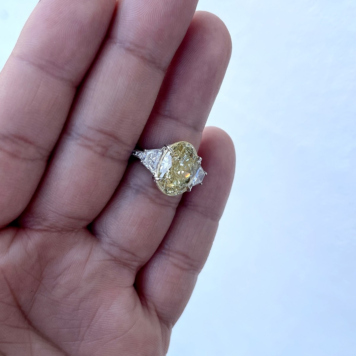 EGL 7.01 Fancy Yellow Diamond Ring